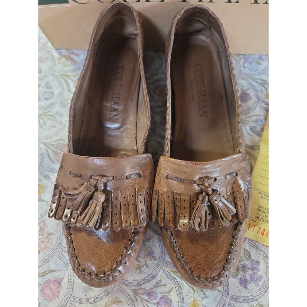 1980s Cole Haan Brown Tassel Loafers Womens In Box Size 6.5 Has Orig Receipt - Picture 4 of 15